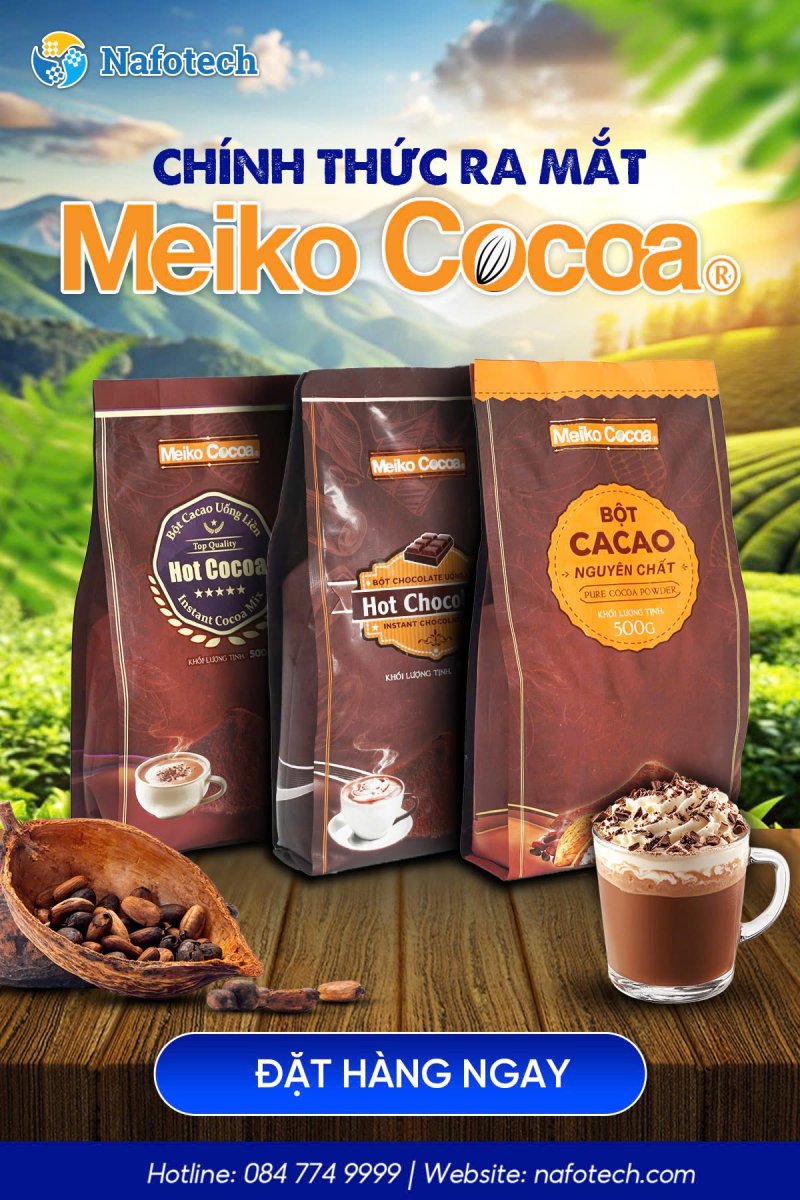 cách làm socola từ bột cacao Meiko Cocoa